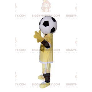 BIGGYMONKEY™ -hahmon maskottiasu jalkapallon päällä -