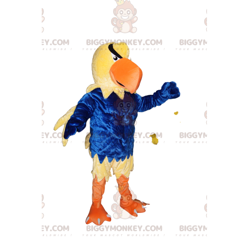 Golden Eagle BIGGYMONKEY™ Mascot Costume with Blue Velvet