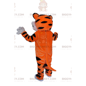 Costume de mascotte BIGGYMONKEY™ de tigre très enthousiaste.