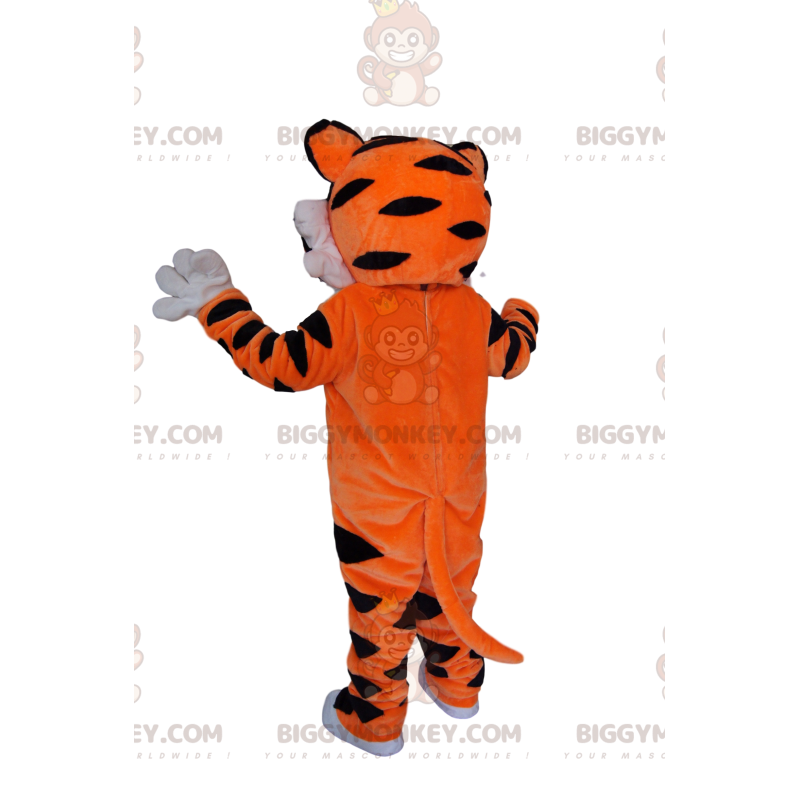 Costume da mascotte Tiger BIGGYMONKEY™ molto entusiasta.