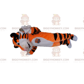 Zeer enthousiast Tiger BIGGYMONKEY™ mascottekostuum. tijgerpak