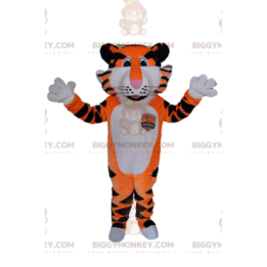 Costume da mascotte Tiger BIGGYMONKEY™ molto entusiasta.