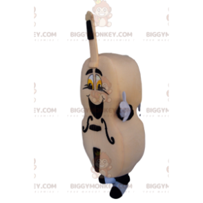 Very Enthusiastic Beige Cello BIGGYMONKEY™ Mascot Costume. -