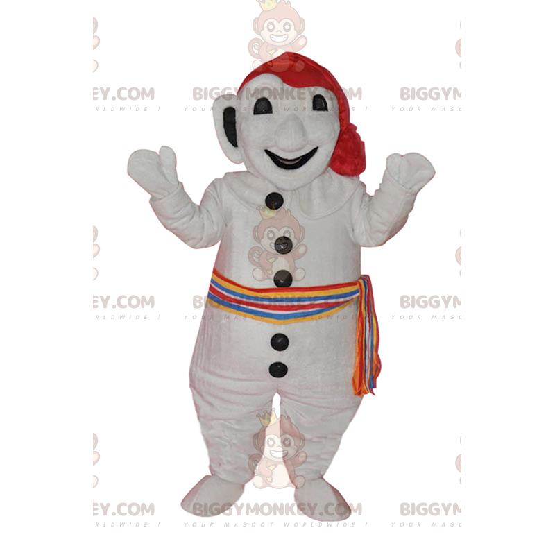 BIGGYMONKEY™ Disfraz de mascota de muñeco de nieve blanco con