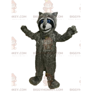 ¡Disfraz de mascota BIGGYMONKEY™ de mapache gris con hermosos