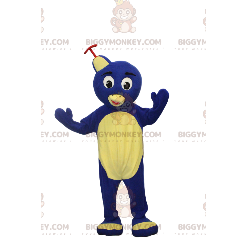 Fantasia de mascote BIGGYMONKEY™ do Pinguim Azul Feliz.