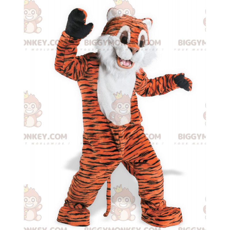 Morbido e carino costume mascotte BIGGYMONKEY™ tigre bianca e
