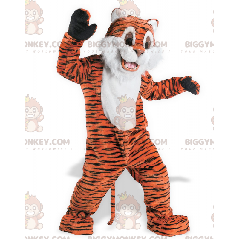 Soft and Cute Orange White and Black Tiger BIGGYMONKEY™ Mascot