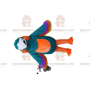 Fato de mascote maravilhoso de papagaio multicolorido