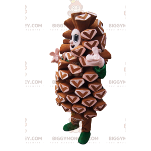 Brown Pine Cone BIGGYMONKEY™ Maskottchen-Kostüm. Tannenzapfen