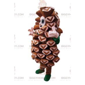 Brown Pine Cone BIGGYMONKEY™ Mascot Costume. Pine cone costume