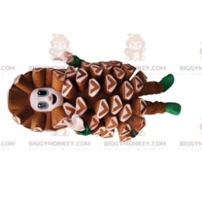 Traje de mascote BIGGYMONKEY™ de pinha marrom. traje de pinha –