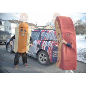 Costume de mascotte BIGGYMONKEY™ de hot-dog géant blanc et