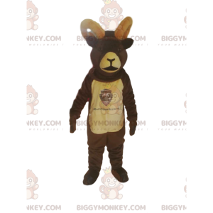 Brązowy kostium maskotki z dużymi rogami BIGGYMONKEY™ -