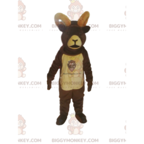 Costume de mascotte BIGGYMONKEY™ de chamoix marron avec de