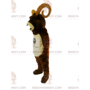 Camoscio marrone con grandi corna Costume mascotte BIGGYMONKEY™