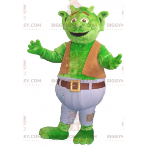 Big Green Dragon BIGGYMONKEY™ mascottekostuum met witte en