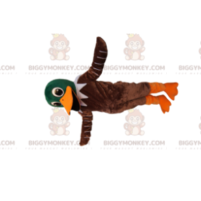 Fato de mascote BIGGYMONKEY™ de pato verde e castanho muito