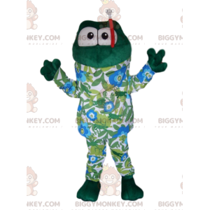 Traje de mascote de sapo BIGGYMONKEY™ com roupa de mergulho e