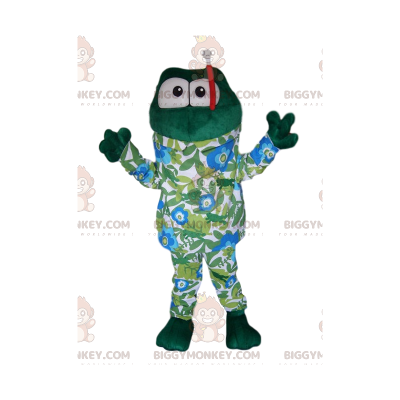 Costume de mascotte BIGGYMONKEY™ de grenouille avec une