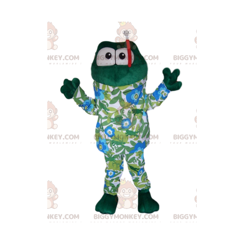 Frog BIGGYMONKEY™ maskotkostume med våddragt og snorkel -