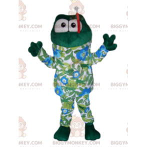 Traje de mascote de sapo BIGGYMONKEY™ com roupa de mergulho e