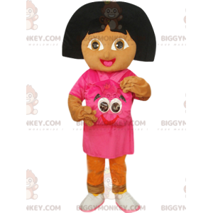 Dora the Explorer BIGGYMONKEY™ mascottekostuum met fuchsia