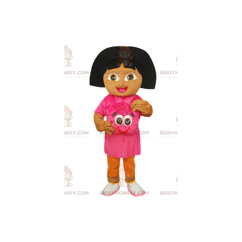 Dora the Explorer BIGGYMONKEY™ Maskotdräkt med Fuchsia-ryggsäck