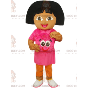 Dora the Explorer BIGGYMONKEY™ maskotkostume med fuchsia rygsæk