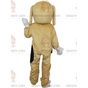 Beige-weißer Hund BIGGYMONKEY™ Maskottchen-Kostüm. Hundekostüm