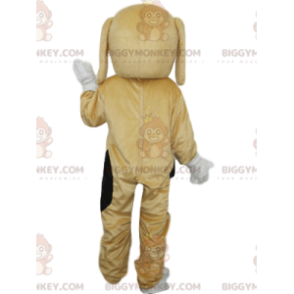 Beige-weißer Hund BIGGYMONKEY™ Maskottchen-Kostüm. Hundekostüm