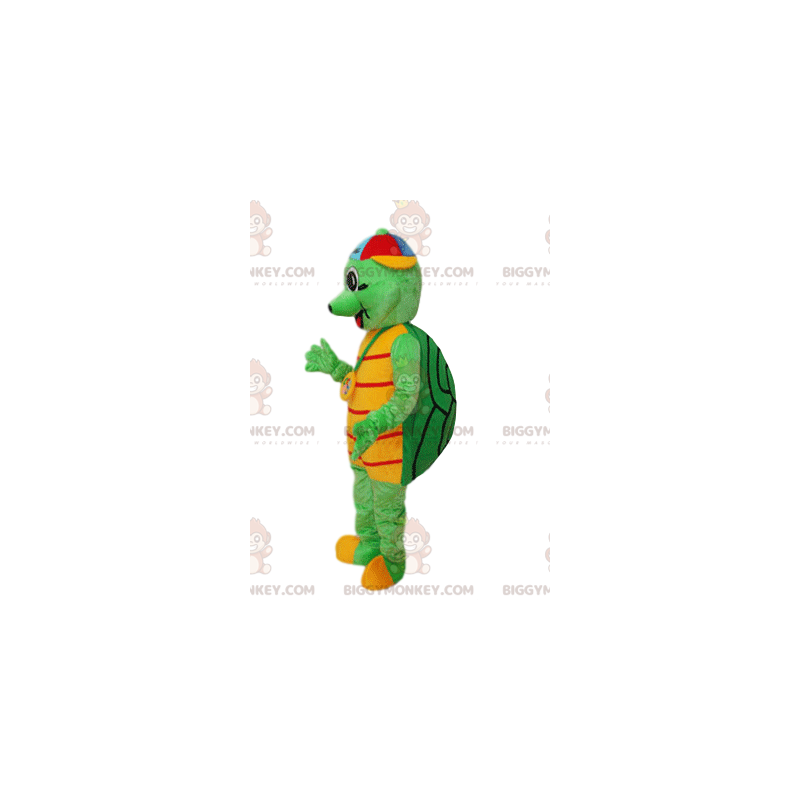 Costume da mascotte BIGGYMONKEY™ tartaruga verde con cappuccio