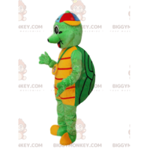 Costume da mascotte BIGGYMONKEY™ tartaruga verde con cappuccio