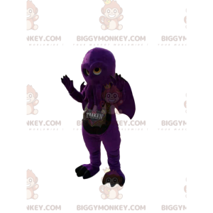 BIGGYMONKEY™ mascottekostuum van paarse octopus met vleugels.