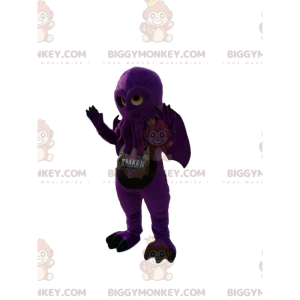 Fato de mascote BIGGYMONKEY™ de polvo roxo com asas. fantasia