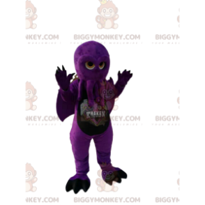 BIGGYMONKEY™ mascot costume of purple octopus with wings.