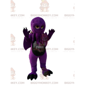 Kostým maskota BIGGYMONKEY™ fialové chobotnice s křídly. kostým