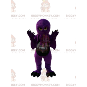 BIGGYMONKEY™ mascot costume of purple octopus with wings.