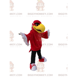 Fato de mascote BIGGYMONKEY™ de águia vermelha com um grande