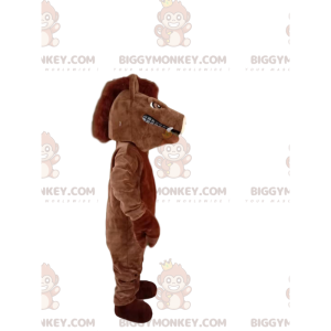 Traje de mascote BIGGYMONKEY™ de javali marrom muito agressivo.