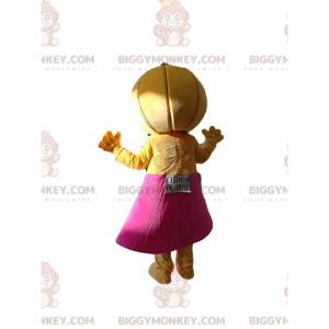 Disfraz de mascota Cebolla BIGGYMONKEY™ con falda rosa. disfraz
