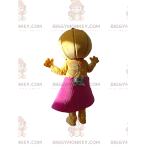 Traje de mascote Onion BIGGYMONKEY™ com saia rosa. Traje de