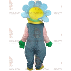 BIGGYMONKEY™ Mascot Costume Yellow Character with Blue Flower