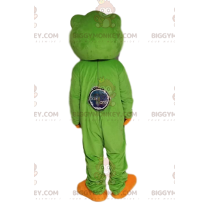 Bardzo przyjazny kostium maskotki zielonej żaby BIGGYMONKEY™.