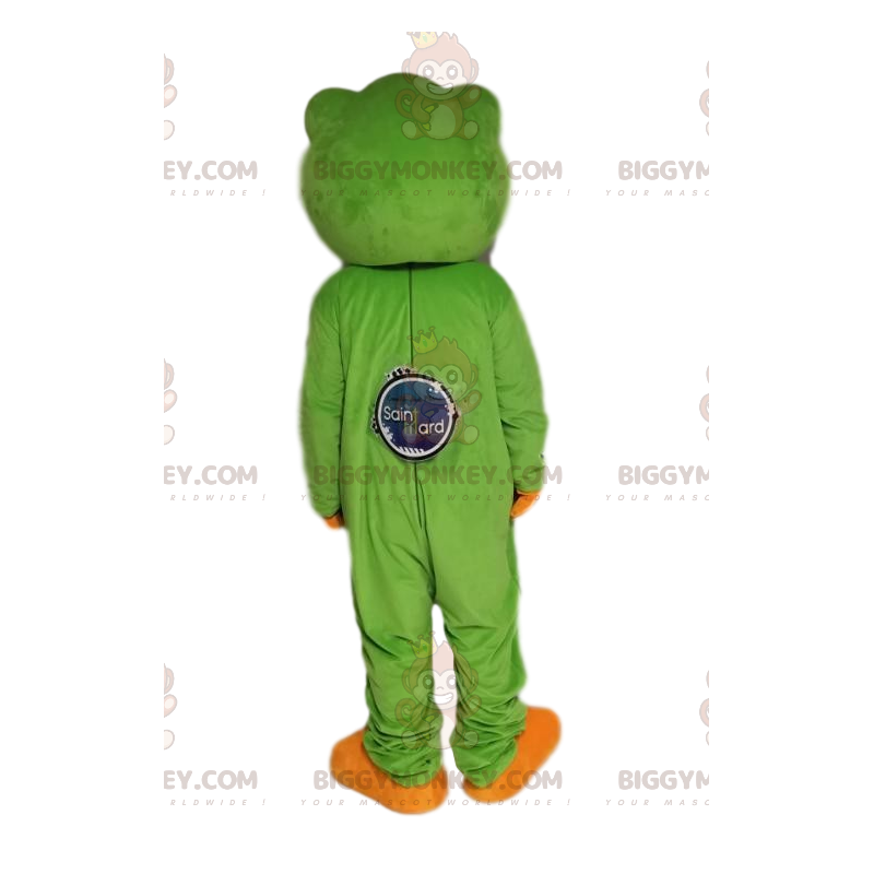 Very friendly green frog BIGGYMONKEY™ mascot costume. frog