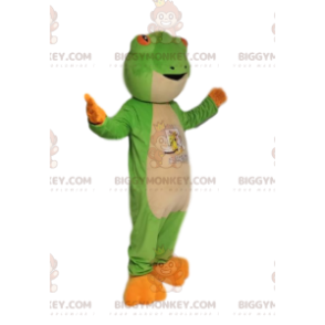 Very friendly green frog BIGGYMONKEY™ mascot costume. frog