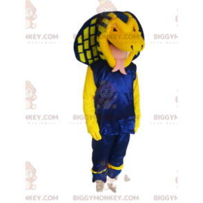 BIGGYMONKEY™ costume da mascotte di serpente cobra giallo in