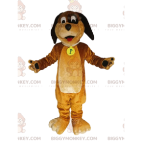 Costume de mascotte BIGGYMONKEY™ de chien marron rigolo.