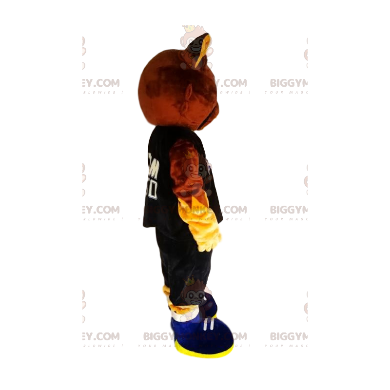 Costume de mascotte BIGGYMONKEY™ de chat marron avec un maillot