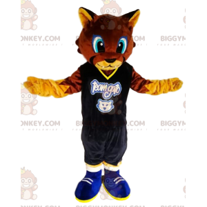 Brown Cat BIGGYMONKEY™ Mascot Costume With Supporter Shirt -